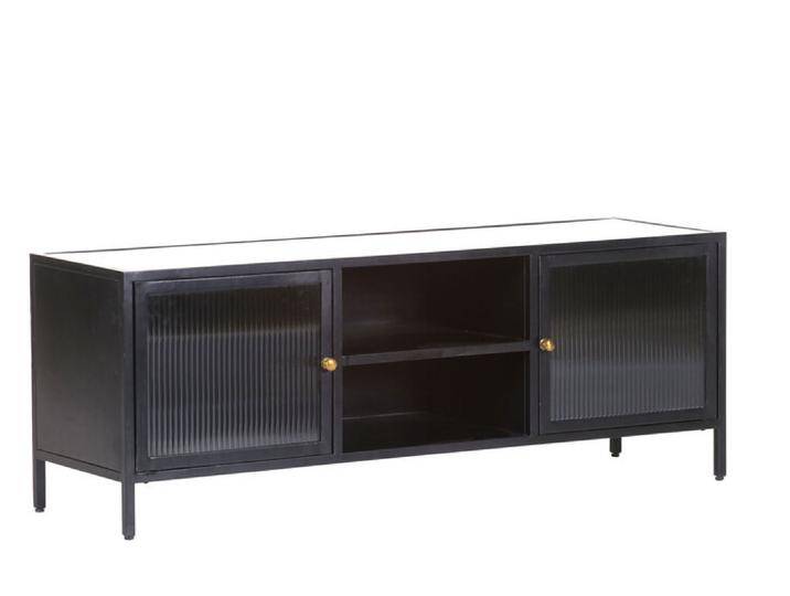 Lowboard 140 x 52 cm Platte Marmor weiß/Türfront Strukturglas Lowboard 140 x 52 cm Platte Marmor weiß/Türfront Strukturglas von porta