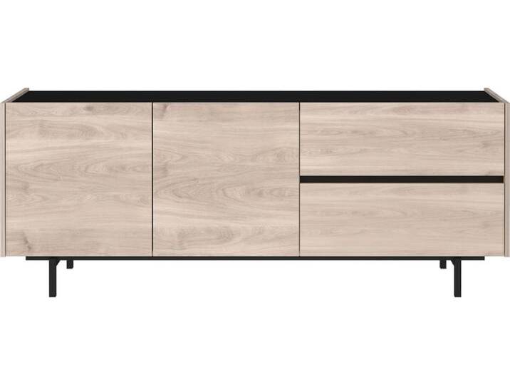 Lowboard EMMA 162 x 63 cm Castello-Eiche-Dekor beige/schwarz Lowboard EMMA 162 x 63 cm Castello-Eiche-Dekor beige/schwarz von porta