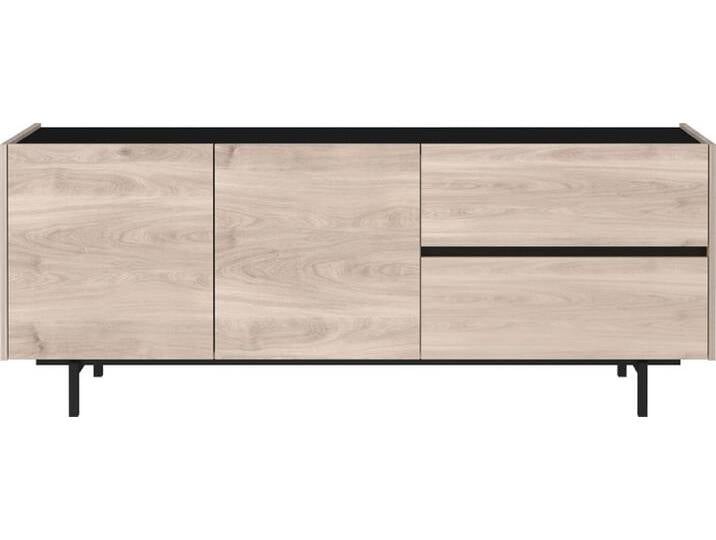 Lowboard EMMA 162 x 63 cm Castello-Eiche-Dekor beige/schwarz Lowboard EMMA 162 x 63 cm Castello-Eiche-Dekor beige/schwarz von porta