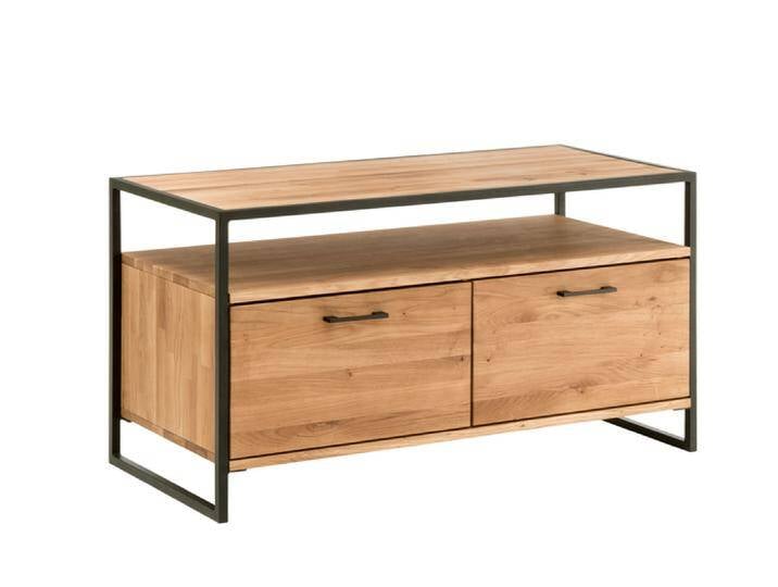 Lowboard FRAME 115 x 60 cm Eiche massiv natur geölt/schwarz von porta