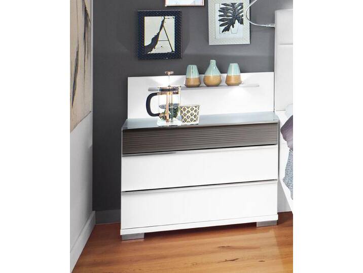 Nachttisch CASSANO PLUS 2er Set weiß/ grau Nachttisch CASSANO PLUS 2er Set weiß/ grau von porta