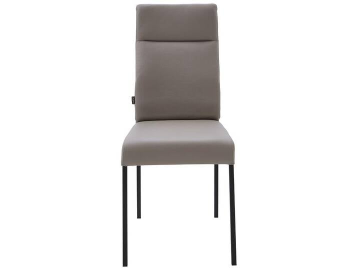 Polsterstuhl LONDON III 2er Set Leder grau/schwarz von porta