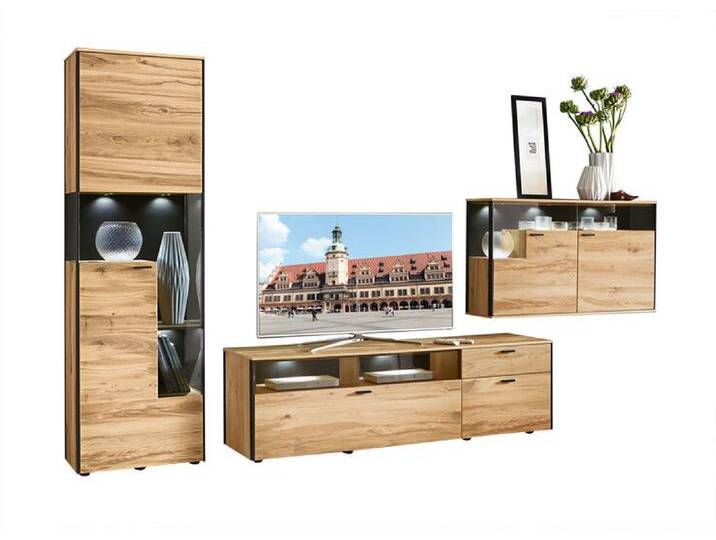 SCHÖNER WOHNEN-Kollektion Wohnwand I ANDRA Eiche rustico geölt von porta