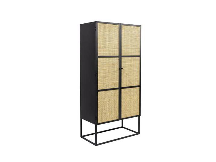Schrank JOANNA 70 x 145 cm Rattangeflecht/schwarz von porta