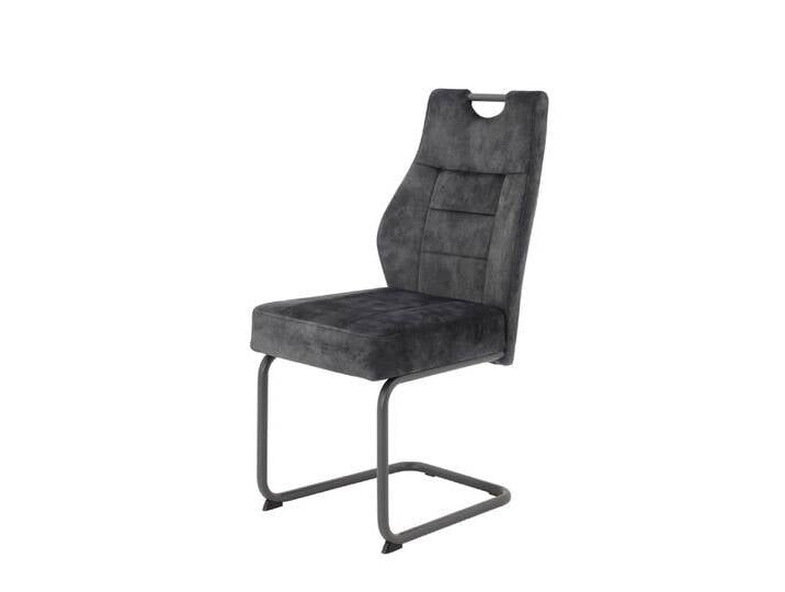 Schwingstuhl LINDA 2er Set Stoff vintage velvet anthrazit von porta