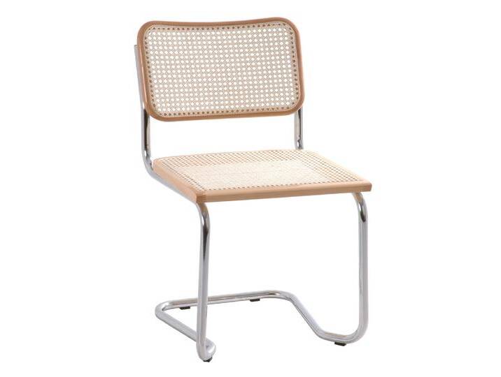 Schwingstuhl MAGDALENA 2er Set chromfarbig /Naturholz massiv... von porta