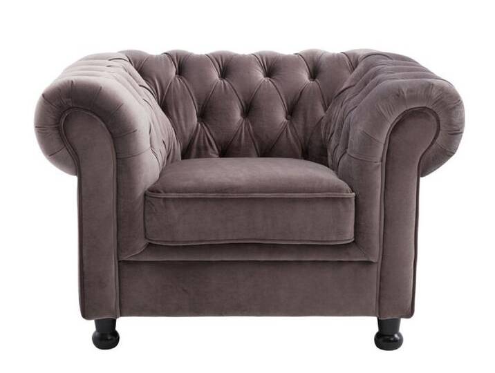 Sessel LONDON Samt grau von porta