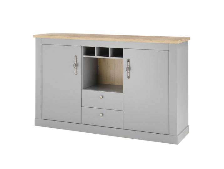 Sideboard CHAMBORD 198 x 104 cm hellgrau/braun von porta