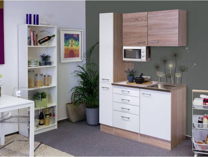 Singleküche JACK Weiß/Eiche Sonoma ca. 130 cm Singleküche JACK Weiß/Eiche Sonoma ca. 130 cm von porta