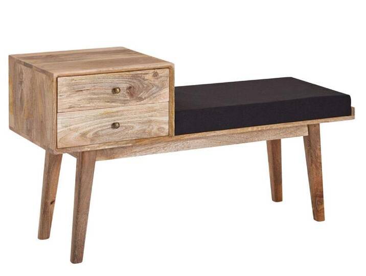 Sitzbank 120 x 65 cm Braun/ Schwarz von porta