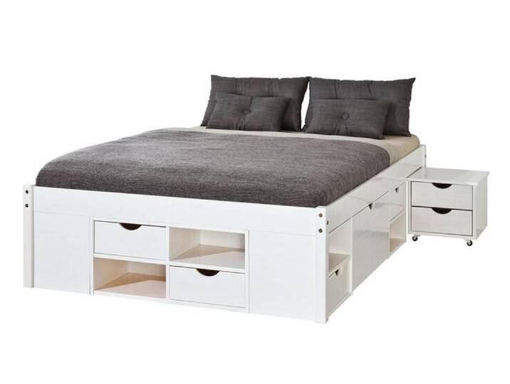 Stauraum-/Funktionsbett Lauro 160 x 200 cm weiß von porta