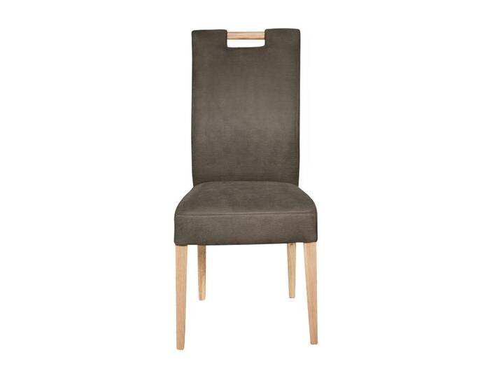 Stuhl SIANI Eiche 2er Set natur Stoffbezug dunkelbraun Stuhl SIANI Eiche 2er Set natur Stoffbezug dunkelbraun von porta