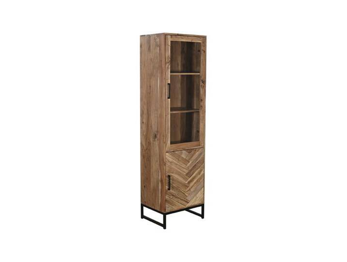 Vitrine LUANDA 50 x 180 cm Massivholz Akazie natur/schwarz von porta