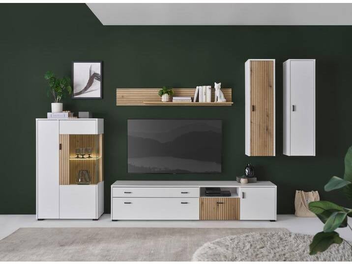 Wohnkombi 15 HUDSON 5-teilig 243x180 cm weiß/braun von porta