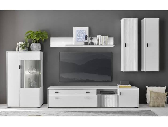 Wohnkombi 15 HUDSON 5-teilig 243x180 cm weiß/schwarz von porta