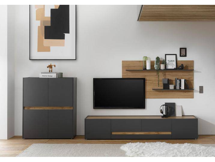 Wohnkombi 16 CITY 3-teilig 360 x 180 cm Anthrazit/Wotan Eiche... von porta