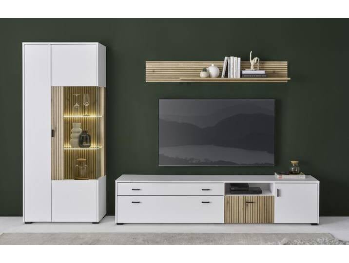 Wohnkombi HUDSON 3-teilig 285x180 cm weiß/braun von porta