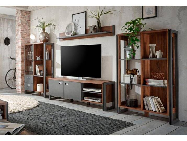 Wohnkombi I DETROIT 4-teilig 360 x 170 cm braun/anthrazit von porta