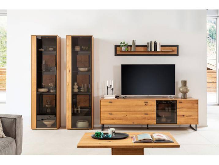 Wohnwand ASSINI 359x206 cm Ast/Balkeneiche Anthrazit von porta