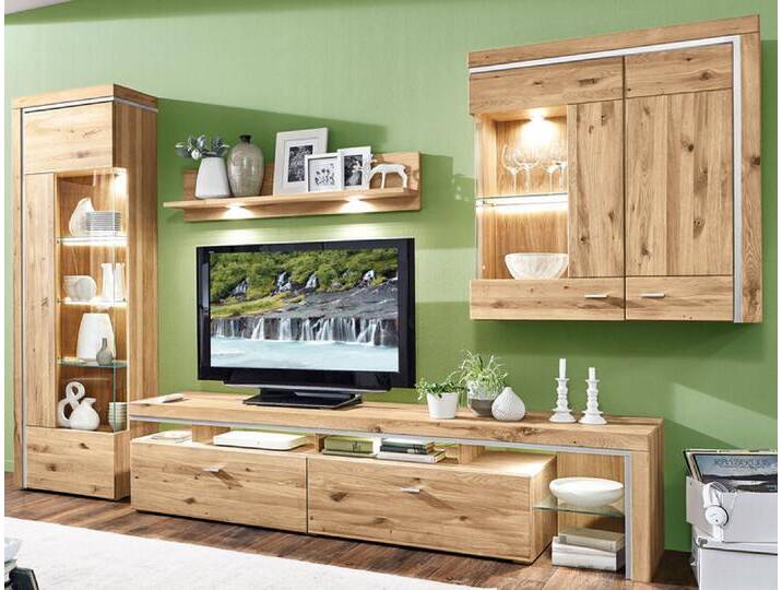 Wohnwand BRUNI Alteiche/Lamelle Weiß geölt ca. 307 x 201 x 51 cm Wohnwand BRUNI Alteiche/Lamelle Weiß geölt ca. 307 x 201 x 51 cm von porta