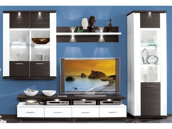 Wohnwand MANHATTAN in Weiß Hochglanz ca. 323 x 207 x 50 cm Wohnwand MANHATTAN in Weiß Hochglanz ca. 323 x 207 x 50 cm von porta