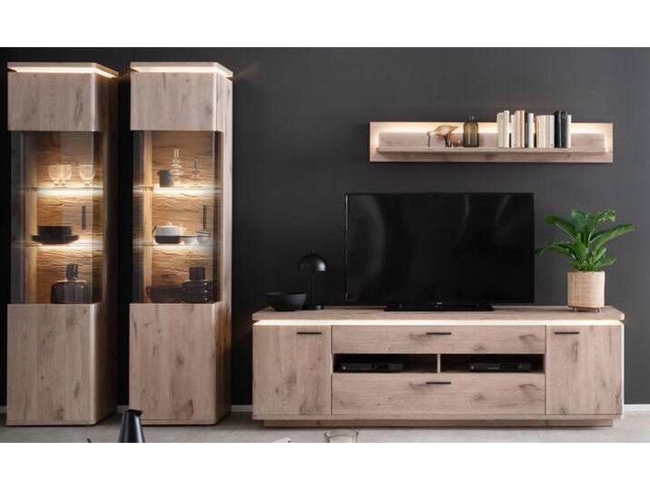 Wohnwand MODENA 4-teilig braun von porta