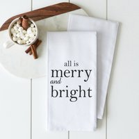 All Is Merry | Urlaubs Geschirrtuch Weihnachtsdeko Küchentuch Mehlsack Handtuch Weihnachtsgeschenk Hostess Geschenk von porterlanehome