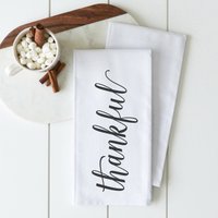 Dankbar | Herbst Geschirrtuch Erntedank Dekor Küchenhandtuch Mehlsack Handtuch Geschenk Gastgeschenk von porterlanehome