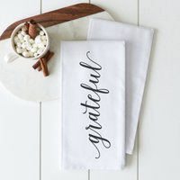 Dankbare | Herbst Geschirrtuch Thanksgiving Dekor Küchentuch Mehlsack Handtuch Geschenk Hostess von porterlanehome