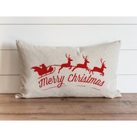 Frohe Weihnachten Weihnachtsmann &sleigh_Color 16 X 26 Kissenbezug/Urlaub Deckelkissen Geschenk Für Sie von porterlanehome