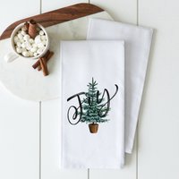 Joy Tree | Urlaubs Geschirrtuch Weihnachtsdeko Küchentuch Mehlsack Handtuch Weihnachtsgeschenk Hostess Geschenk von porterlanehome