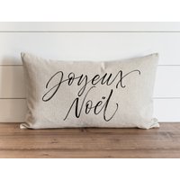 Joyeux Noel | Weihnachtlicher Kissenbezug 16 X 26 Urlaubskissenhüllen Weihnachtsdeko Weihnachtliches Kissen von porterlanehome