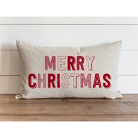 Merry Christmas_Red 16 X 26 Kissenbezug/Weihnachten Urlaub Deckelkissen Geschenk Für Sie von porterlanehome
