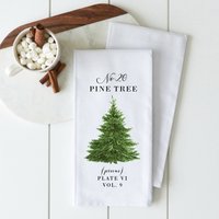 Kiefer Baum | Urlaub Geschirrtuch Weihnachtsdekor Küchenhandtuch Mehlsack Handtuch Weihnachtsgeschenk Gastgeschenk von porterlanehome