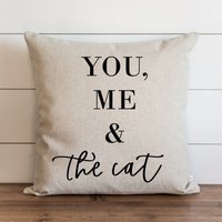 You Me & The Cat , 18 X 20 Kissenhülle, Kissenbezug, Deckelkissen, Geschenk von porterlanehome