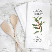 stechpalme | Geschirrtuch Küche Dekor Küchenhandtuch Mehlsack Handtuch Einweihungsparty Geschenk Hochzeitsgeschenk Hochzeit Gunsten von porterlanehome