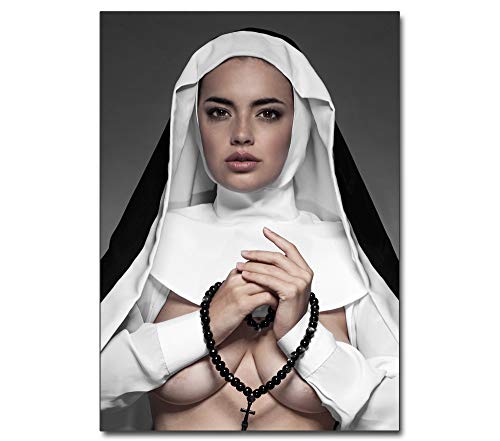 Poster/Leinwand Erotik Akt Sexy Nonne - Die Unschuld - Pin Up Pinup erotische Fotografie (Poster A3 (29,7 x 42 cm)) von posterdeluxe