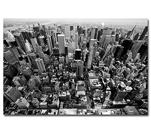Poster New York - Skyline Manhattan NY USA Amerkia Wolkenkratzer - Plakat schwarz weiss von posterdeluxe
