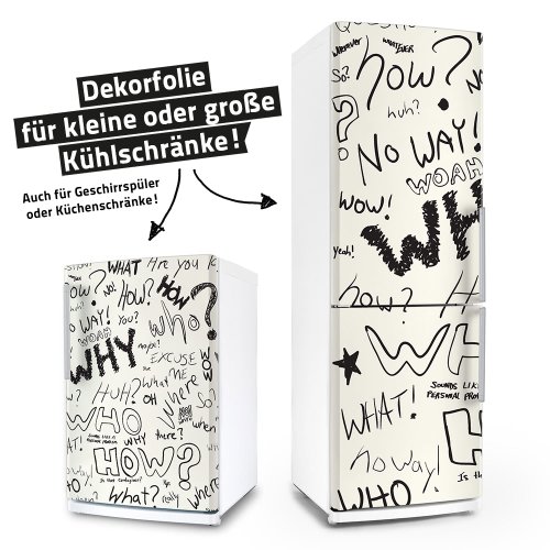posterdeluxe Kühlschrank- / Spülmaschinen-Aufkleber - Question - Geschirrspüler Folie Sticker Dekorfolie Klebefolie von posterdeluxe
