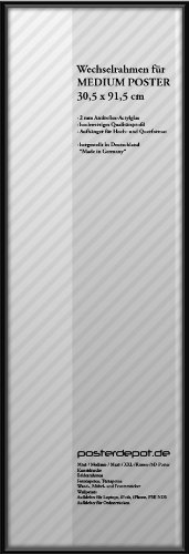 Bilderrahmen f. Medium Poster - Größe 30,5 x 91,5 cm, Schwarz - Antireflex Acrylglas Bilderrahmen f. Medium Poster - Größe 30,5 x 91,5 cm, Schwarz - Antireflex Acrylglas von posterdepot