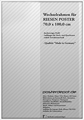 Bilderrahmen f. Riesen Poster - Größe 70 x 100 cm, Farbe Weiß - Material Kunststoff Bilderrahmen f. Riesen Poster - Größe 70 x 100 cm, Farbe Weiß - Material Kunststoff von posterdepot