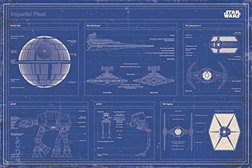 Poster Star Wars - Imperial Fleet - Blueprint Baupläne - Größe 61 x 91,5 cm - Maxiposter von posterdepot