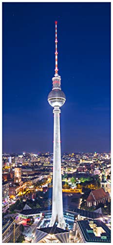 posterdepot Türtapete Türposter Fernsehturm Berlin bei Nacht - Größe 93 x 205 cm, 1 Stück, ktt0278 von posterdepot