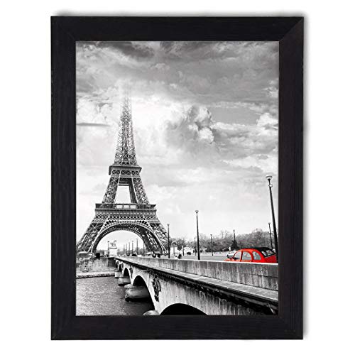 postergaleria Bild im Rahmen | Plakat | Modern | Wand | Künstlerisch | Verschiedene Themen 30 x 40 cm| (Eiffelturm und Brücke) von postergaleria