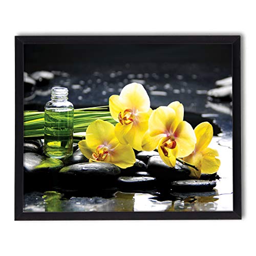 postergaleria Bild im Rahmen | Plakat | Modern | Wand Künstlerisch | Verschiedene Themen 40 x 50 cm (gelbe Orchideen) von postergaleria