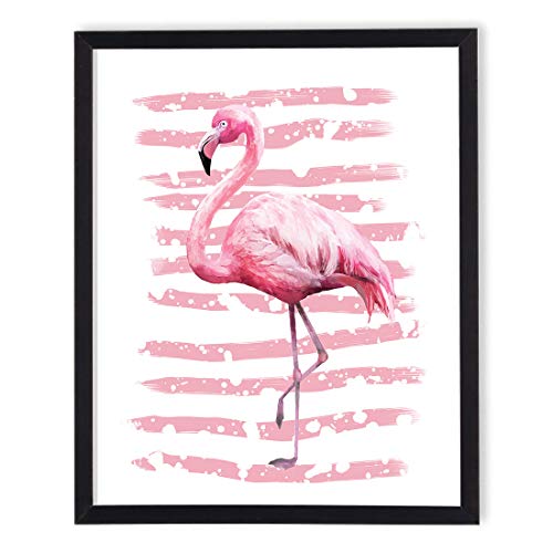 postergaleria Bild im Rahmen | Plakat | Modern | Wand Künstlerisch | Verschiedene Themen 40 x 50 cm (rosa Flamingo) von postergaleria