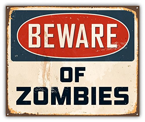 Beware Of Zombies Grunge Sign Hochwertigen Auto-Autoaufkleber 12 x 10 cm von postwalldecor
