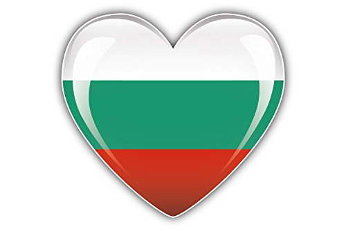 Bulgaria Flag Glossy Heart Hochwertigen Auto-Autoaufkleber 12 x 12 cm von postwalldecor