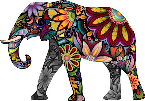 Cheerful Elephant Animal Cartoon Hochwertigen Auto-Autoaufkleber 12 x 10 cm von postwalldecor