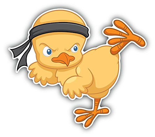 Chick Karate Kick Cartoon Hochwertigen Auto-Autoaufkleber 12 x 10 cm von postwalldecor
